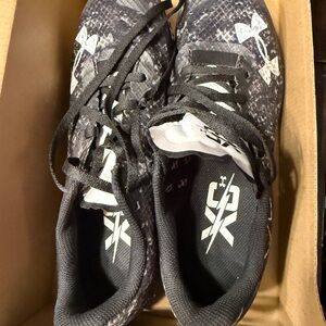 Under Armour Black and White XC spikes